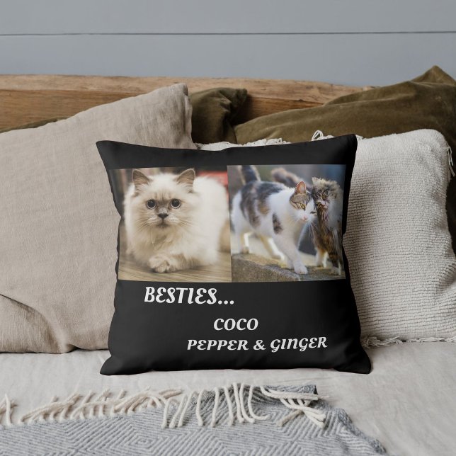 Kompis med husdjur Katt Bild Namn Bästa vänner BFF Kudde (Skapare uppladdad)