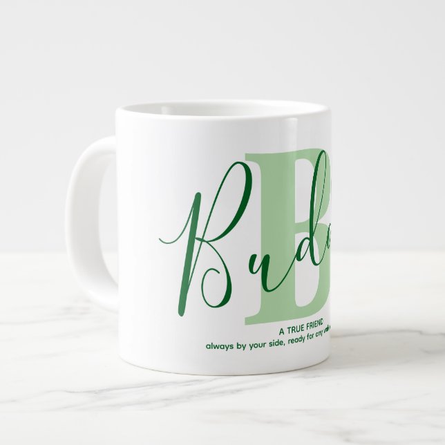 Kompis namn betydelse monogram hund ägare jumbo mugg (Framsida vänster)