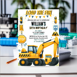 kompis-pojken Simple Construction lastbilar 5 föde Inbjudningar