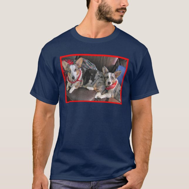 Kompisar för blåttMerle Corgi T Shirt (Framsida)