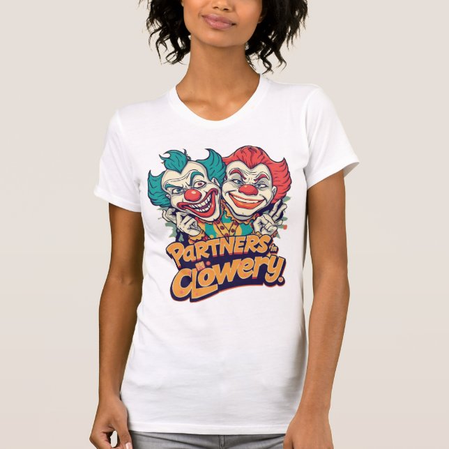 Kompisar i Clowery (Rolig Clown Pun) T Shirt (Framsida)