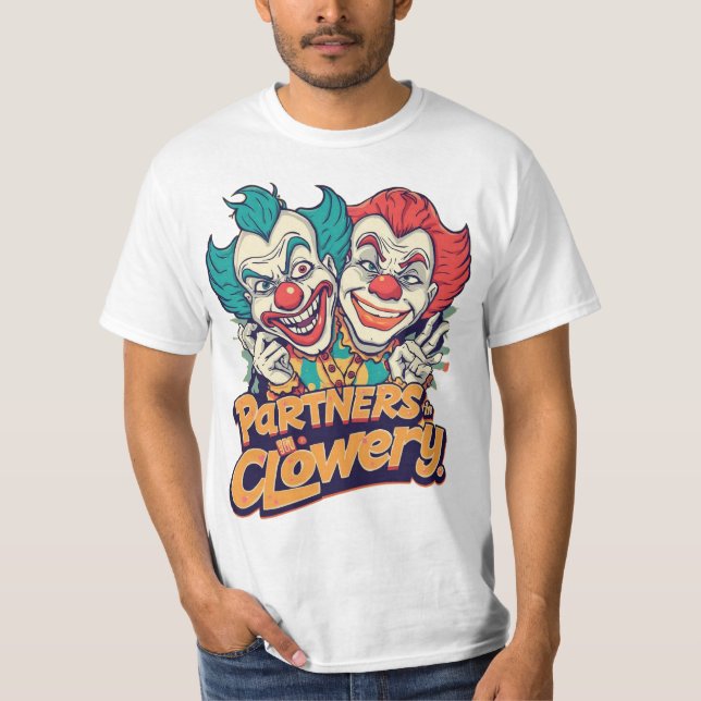 Kompisar i Clowery (Rolig Clown Puns) T Shirt (Framsida)