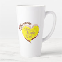 Kompisar på kaffe latte-mugg