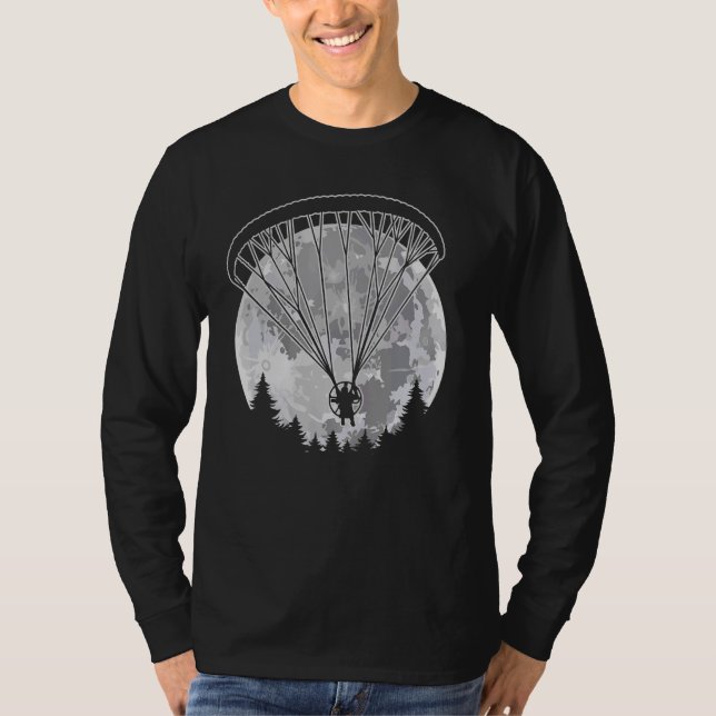 Komplett Moon Power Paraglider Paramotor Pilot T Shirt (Framsida)