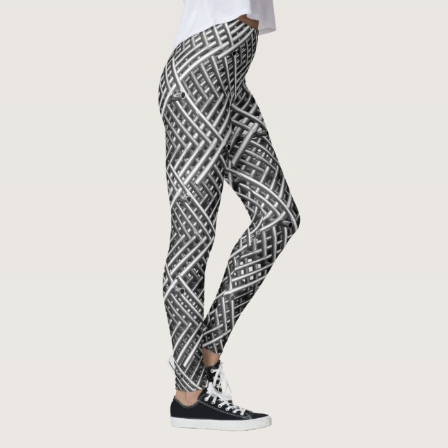Komplex Metall struktur Leggings (Höger)