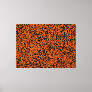 Komplex nätverk - Orange på svart Canvastryck