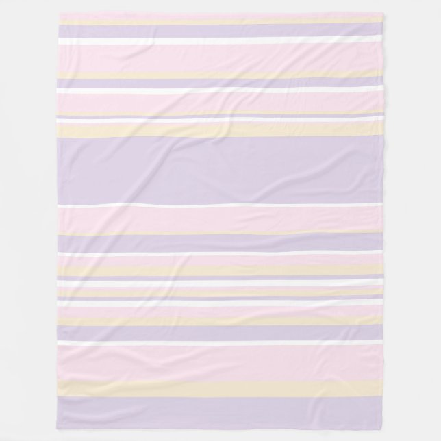 Komplex Rand - Pastellets Rosa, Gult och Lila Fleecefilt (Framsidan)