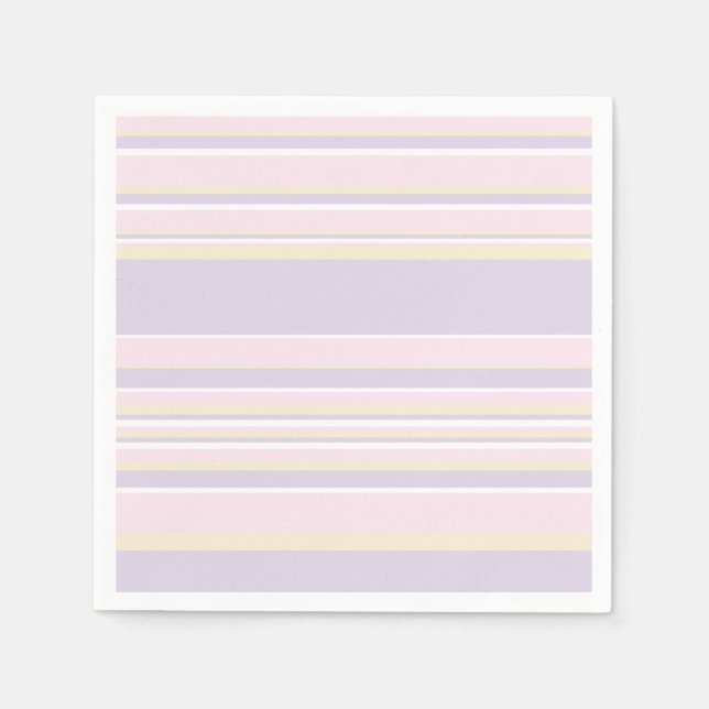 Komplex Rand - Pastellets Rosa, Gult och Lila Pappersservett (Framsidan)