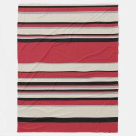 Komplex Rand - Röd, Grått, Svartvit och Benvit Fleecefilt