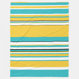 Komplex Rand - Turkos och Gult Fleecefilt