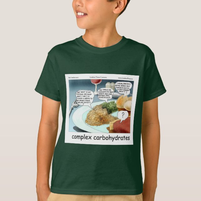 Komplex Tecknad för Ljunofiy Foodie-komplex Carbs  T Shirt (Framsida)