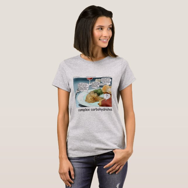 Komplexa kolhydrater Filosofi Matmatning Comic T Shirt (Hel framsida)
