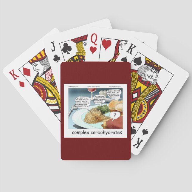 Komplexa kolhydrater Rolig filosofi matkomisk seri Casinokort (Baksidan)