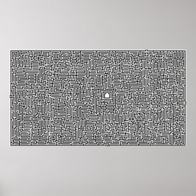 Komplext datorgenererad Maze Teckning Poster (Framsidan)