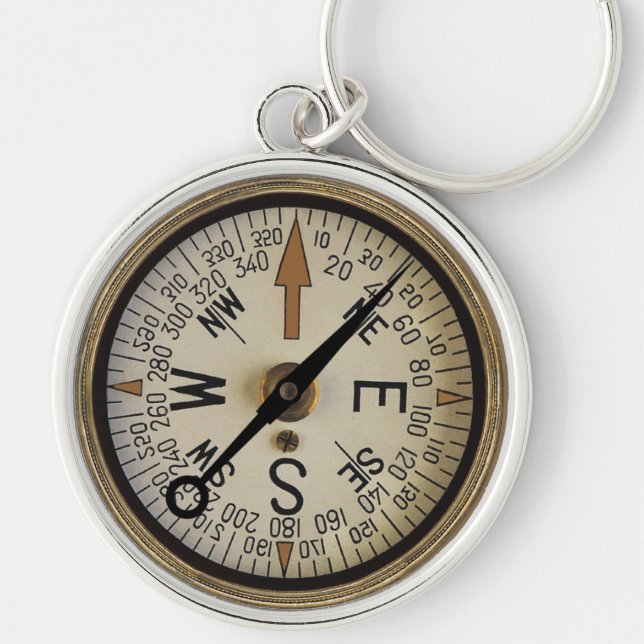 Komponent Ro 1 Rund Silverfärgad Nyckelring (Framsidan)