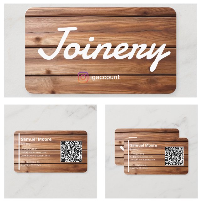 Komponentmonterings-QR-kod Visitkort (Templates Joinery QR Code Business Card
)