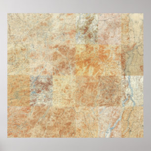 Komposit av 24 Adirondack Topographic kartor Poster