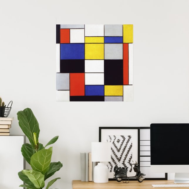 Komposition A av Piet Mondrian Poster (Hemmakontoret)
