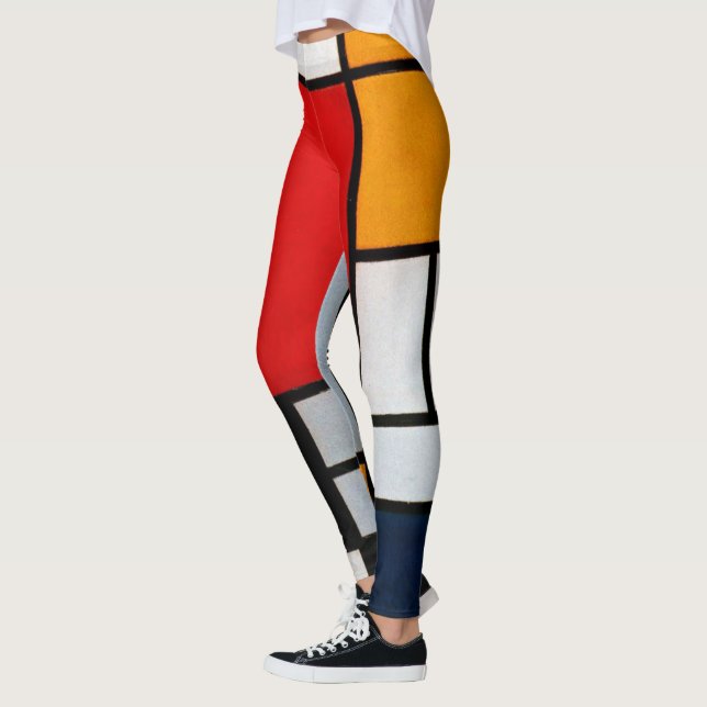 Komposition med stor röd plan leggings (Vänster)