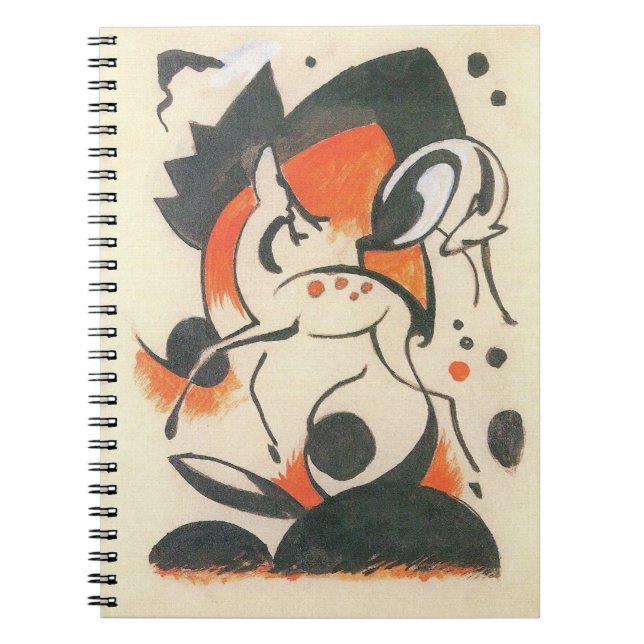 Komposition med två rådjur av Franz Marc Anteckningsbok Med Spiral (Framsidan)