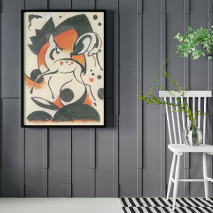 Komposition med två rådjur av Franz Marc Poster
