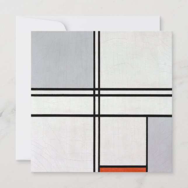 Komposition (nr 1) Grå-Röd | Piet Mondrian | (Framsida)