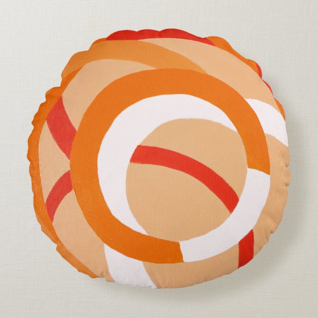 Komposition nr 43 - Orange Monokrom Rund Kudde (Framsidan)