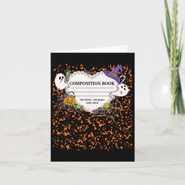 Kompositionsbok Kostym Matchande Grupp Hallow Kort (Framsida)