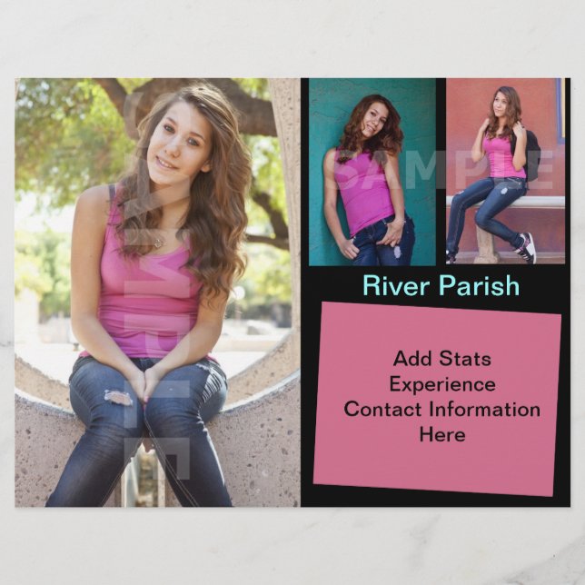 Kompositmodellkort för Actor Headshot Reklamblad (Framsidan)