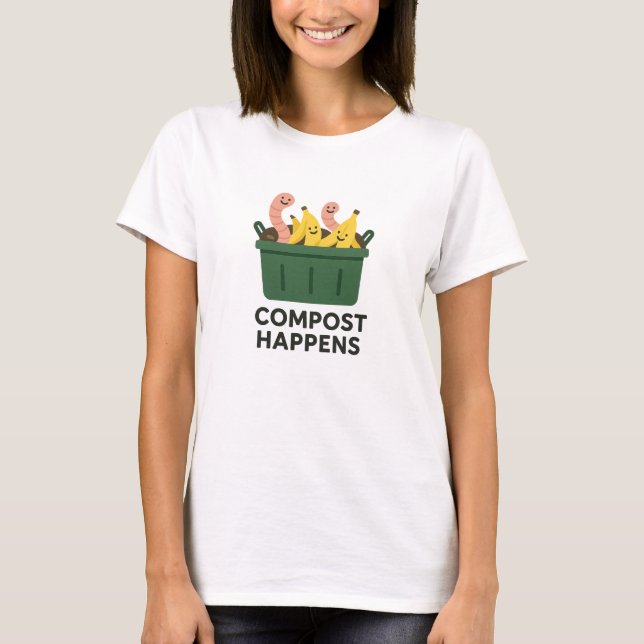 Kompost Händer Rolig Bananmask Design T Shirt (Framsida)