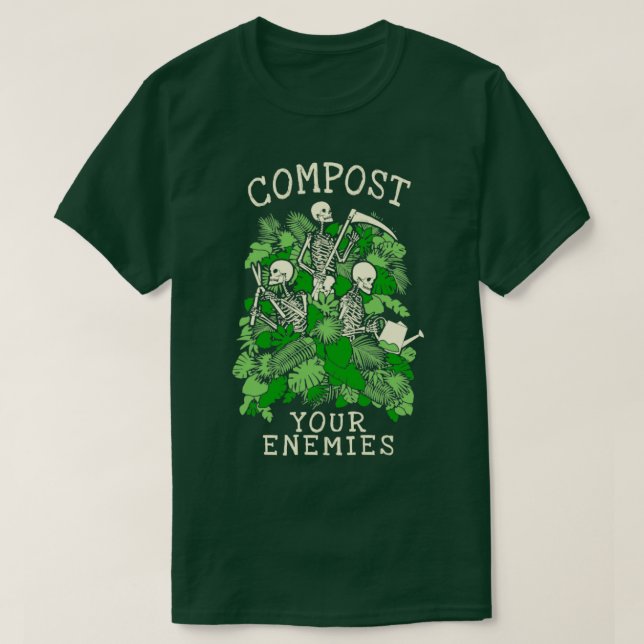 Kompostera dina fiender  Goth Skeleton T Shirt (Design framsida)