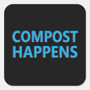 kompostering av kompostering fyrkantigt klistermärke