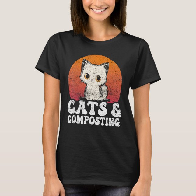 Kompostkatter och kompostering expert kompostmaska t shirt (Framsida)