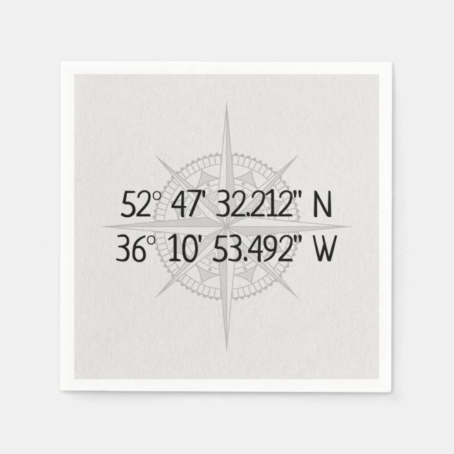 Komprimera GPS-hemkoordinater Pappersservett (Framsidan)