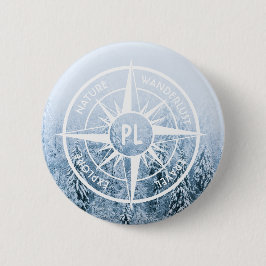 Komprimera stjärnornas emblem i monogram vintergry knapp