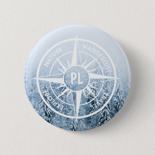 Komprimera stjärnornas emblem i monogram vintergry knapp (Framsida)