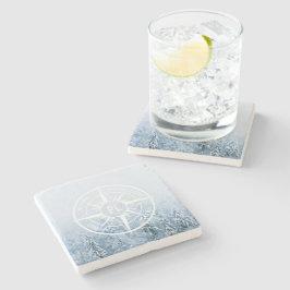 Komprimera stjärnornas emblem i monogram vintergry stenunderlägg