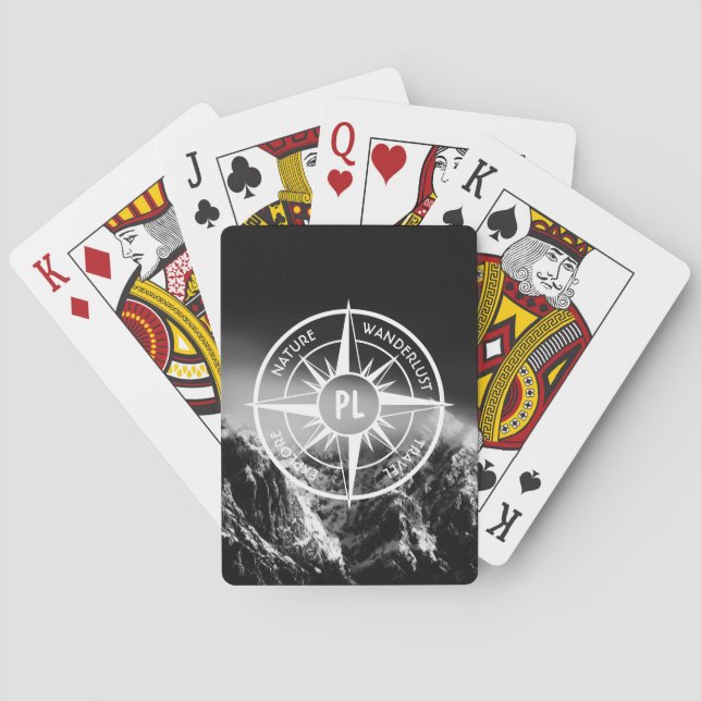 Komprimera stjärnornas emblem monogram dramatiska  casinokort (Baksidan)