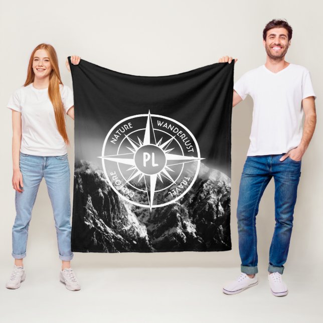 Komprimera stjärnornas emblem monogram dramatiska  fleecefilt (På plats)