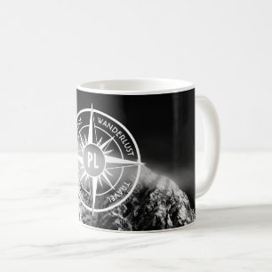 Komprimera stjärnornas emblem monogram dramatiska kaffemugg
