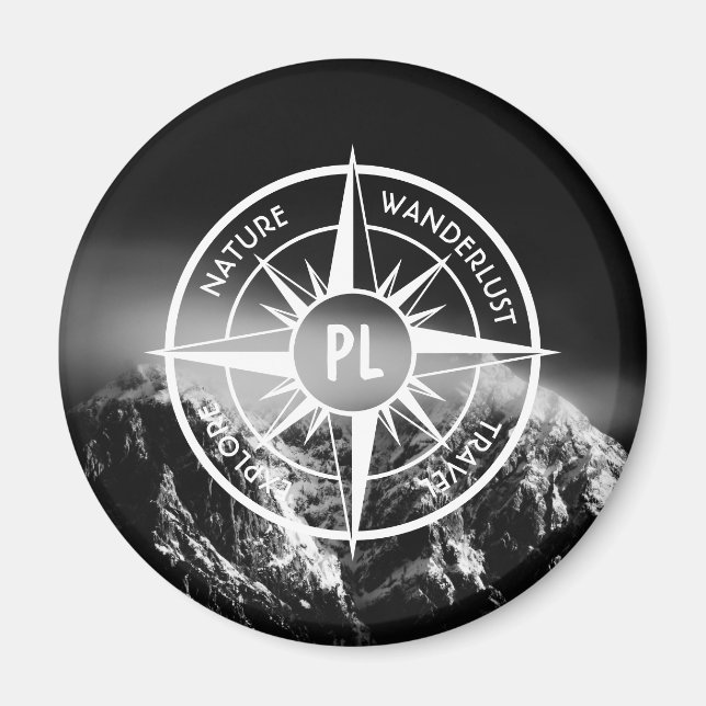 Komprimera stjärnornas emblem monogram dramatiska  magnet (Framsidan)