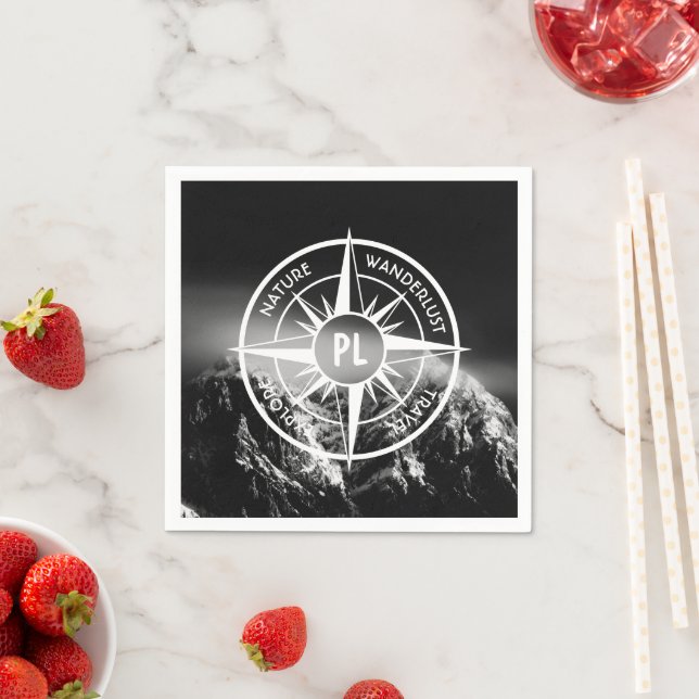 Komprimera stjärnornas emblem monogram dramatiska  pappersservett (Insitu)