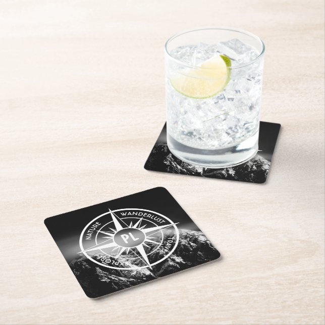 Komprimera stjärnornas emblem monogram dramatiska  underlägg papper kvadrat (Insitu)