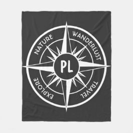 Komprimera stjärnornas emblem monogram svart och v fleecefilt