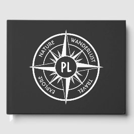 Komprimera stjärnornas emblem monogram svart och v gästböcker