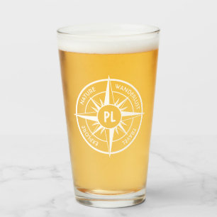 Komprimera stjärnornas emblem monogram svart och v glaskopp