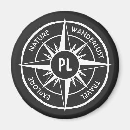 Komprimera stjärnornas emblem monogram svart och v magnet