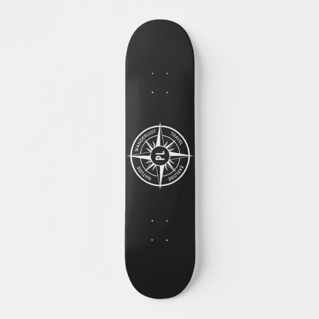 Komprimera stjärnornas emblem monogram svart och v mini skateboard bräda 18,5 cm (Framsida)