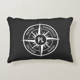 Komprimera stjärnornas emblem monogram svart och v prydnadskudde