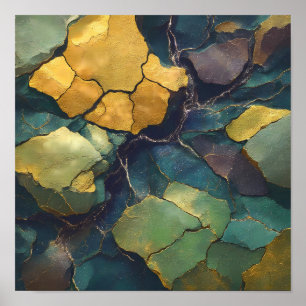 Komprimerad Mineral Tapet med Lysande Metallisk Poster